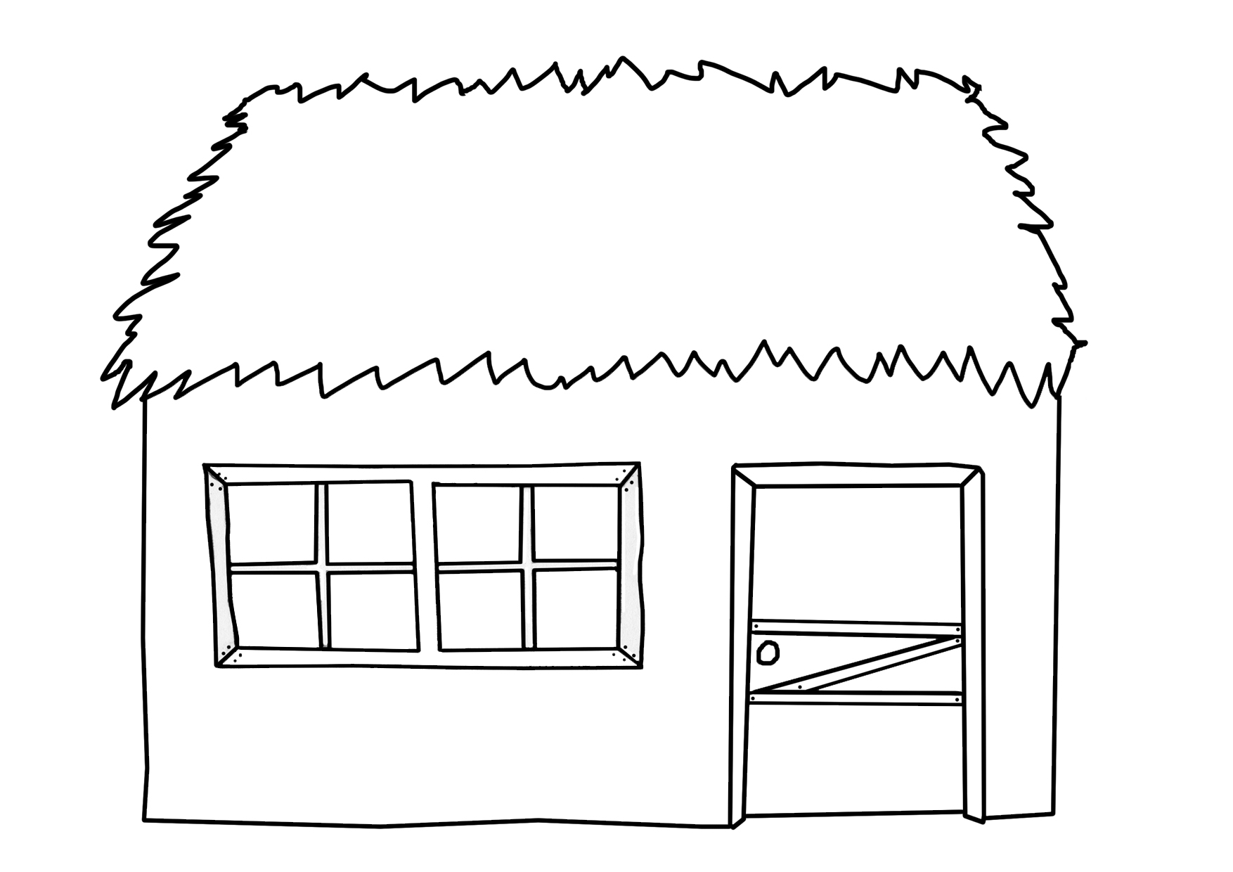 Kostenlose Haus Ausmalbilder - Hütte